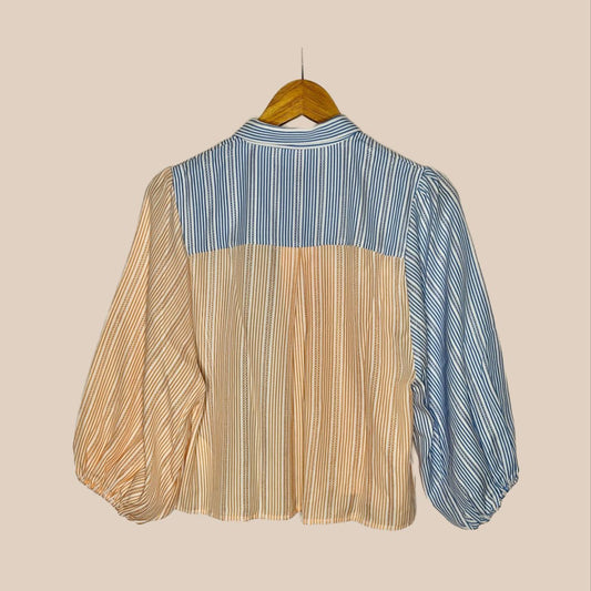 Cropped tricolor shirt