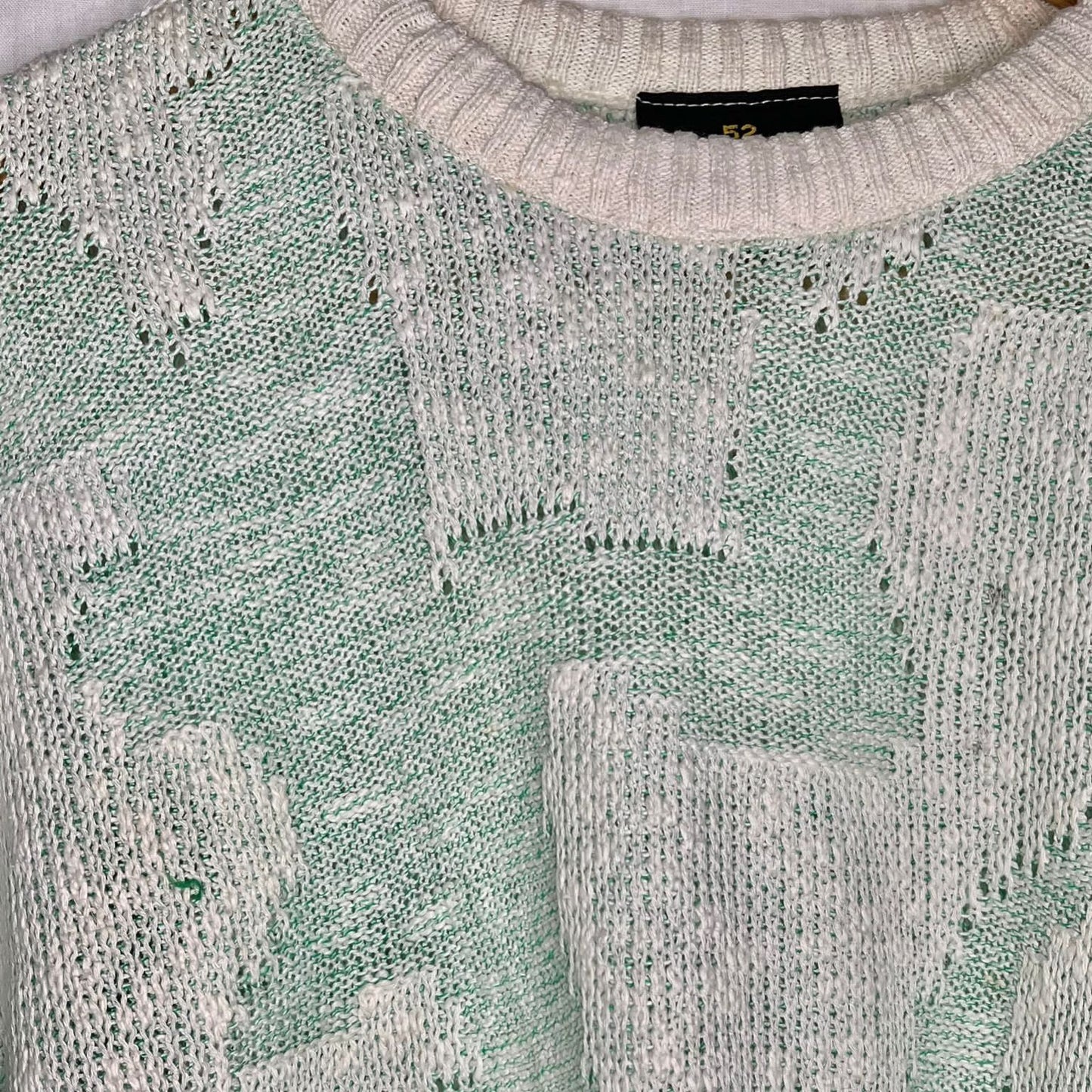 Vintage green and white sweater