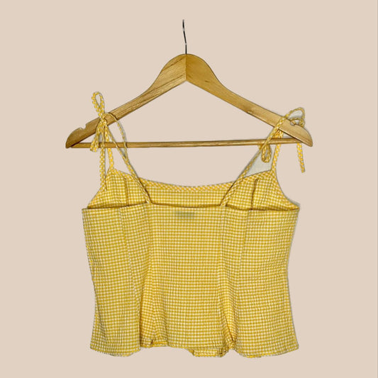 Square mesh cropped top