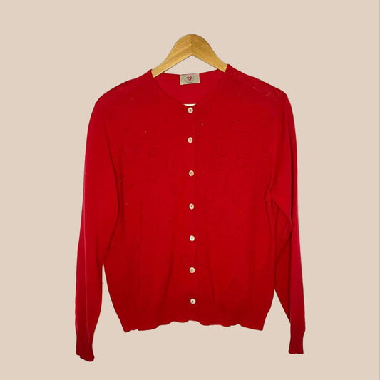 Vintage red cardigan